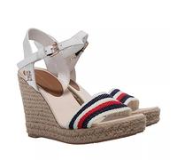 Tommy Hilfiger Corporate Wedge FW0FW07086, Espadrillas con Zeppa Donna, Bianco (Ecru), 37 EU