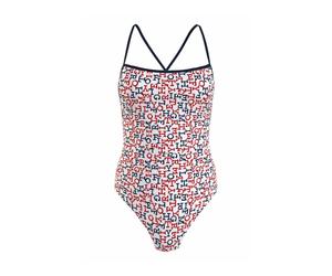 Tommy Hilfiger - Costume Intero con Scollo Dritto - - Swimwear - Donna - Multicolore - M