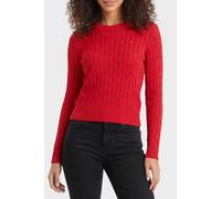 Tommy Hilfiger Cotton Cable Mid Crew Neck Primary Red Taglia: XL | Maglioni a maglia Outlet | Donna | Rosso