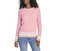 Tommy Hilfiger Cotton Crewneck Cable Sweater Pullover Donna (Pacco da 1)