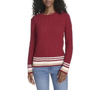 Tommy Hilfiger Cotton Crewneck Cable Sweater Pullover Donna (Pacco da 1)