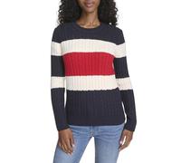 Tommy Hilfiger Cotton Crewneck Cable Sweater Pullover Donna (Pacco da 1)