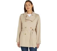 Tommy Hilfiger Cotton Short Trench WW0WW40481 Giacche in Tessuto, Beige (Beige), 46 Donna