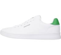 Tommy Hilfiger Court Cupsole Pique Textile Fm0fm04967, Sneaker con suola cupsole Uomo, Bianco White Olympic Green, 40 EU