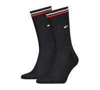 Tommy Hilfiger Crew, Calzini Unisex - Adulto, Nero, 39-42