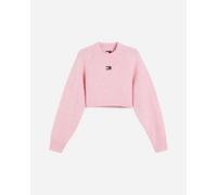Tommy Hilfiger Crop Badge W - Maglione - Donna - Rosa XS