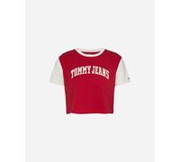 Tommy Hilfiger Crop Raglan Varsity W - T-shirt - Donna - Rosso M