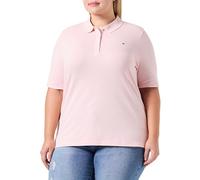 Tommy Hilfiger Curve Regular Pique Maglietta Polo Maniche Corte in Cotone, Donna, Rosa (Delicate Pink), 48