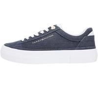 Tommy Hilfiger TH Foxing Platform Washed Canvas Fw0fw09172, Basso Top Donna, Blue (Space Blue), 38 EU