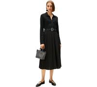 Tommy Hilfiger Donna Abito a Polo Interlock Mix Media con Cintura in Vita, Nero (Black), XS