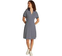 Tommy Hilfiger Donna Abito a Polo Lyocell Fit & Flare, Multicolore (Dark Night Navy/Calico STP), S