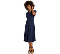 Tommy Hilfiger Donna Abito a Polo Lyocell Lunghezza Midi, Blu (Dark Night Navy), L