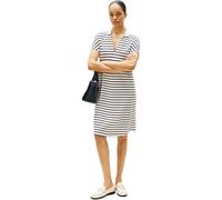 Tommy Hilfiger Donna Abito a Polo Lyocell Tipping Maniche Corte, Multicolore (Breton/ECU/Dark Night Navy), S