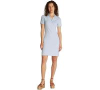 Tommy Hilfiger Donna Abito a Polo Slim Fit V-Neck Corto, Blu (Breezy Blue), L
