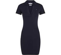 Tommy Hilfiger Donna Abito a Polo Slim Fit V-Neck Corto, Blu (Dark Night Navy), M