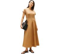 Tommy Hilfiger Donna Abito a T-Shirt Modern Cody Midi Mix Fit & Flare, Marrone (Hickory), S