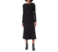 Tommy Hilfiger Donna Abito Attillato Rib Flare Midi con Scollo a Barca, Nero (Black), M