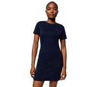 Tommy Hilfiger Donna Abito New Cody Slim Short Dress in Cotone, Blu (Dark Night Navy), L