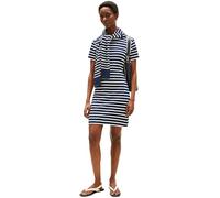 Tommy Hilfiger Donna Abito New Cody Slim Short Dress in Cotone, Multicolore (Breton/ Dark Night Navy/ Ecu), M