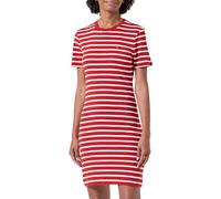 Tommy Hilfiger Donna Abito New Cody Slim Short Dress in Cotone, Multicolore (Breton STP/Dark Magma/Ecru), S