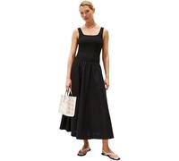 Tommy Hilfiger Donna Abito Rib Midi Mix Fit & Flare, Nero (Black), M