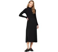 Tommy Hilfiger Donna Abito Rib Mix Pleated Dress con Gonna a Pieghe, Nero (Black), S
