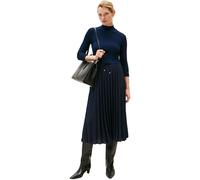 Tommy Hilfiger Donna Abito Slim Rib Mix Midi, Blu (Dark Night Navy), L