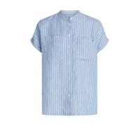 Tommy Hilfiger Donna Blusa Linen Collarless Maniche Corte