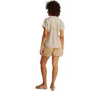 Tommy Hilfiger Donna Blusa Linen Collarless Maniche Corte, Multicolore (Classic Ithaca/Sandalwood), 44