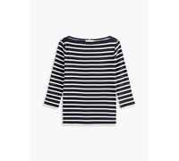 Tommy Hilfiger Donna Camicia Manica 3/4 Riga Slim Fit U-Boot Blu Gr. M