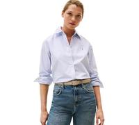 Tommy Hilfiger Donna Camicia Oxford Relaxed Fit, (Classic Ithaca Stp/ Mid Blue), 50