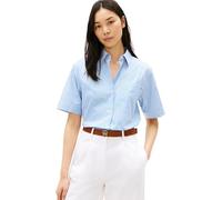 Tommy Hilfiger Donna Camicia Poplin in Cotone, Blu (Classic Ithaca STP Mesmerizing Blue), L