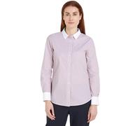 Tommy Hilfiger Donna Camicia Stripe Regular Shirt in Cotone, Multicolore (Ivy STP/Pink), 50