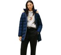 Tommy Hilfiger Donna Cappotto Piumino Down Slim con Inserto in Pelliccia, Blu (Dark Night Navy), S