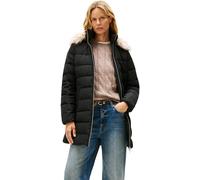 Tommy Hilfiger Donna Cappotto Piumino Down Slim con Inserto in Pelliccia, Nero (Black), S