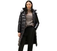 Tommy Hilfiger Donna Cappotto Trapuntato Gloss Down Waist Maxi con Colletto alla Coreana, Nero (Black), S