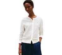 Tommy Hilfiger Donna Cardigan Jersey Stitch Cardigan Elegante, Multicolore (Ivory Silk/Dark Night Navy STP GS), XS