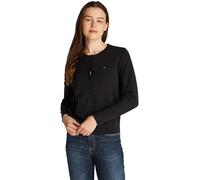 Tommy Hilfiger Donna Cardigan Jersey Stitch Cardigan Elegante, Nero (Black), L