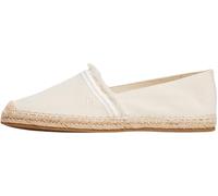 Tommy Hilfiger Donna Espadrillas Fringe Canvas Closed con Logo, Avorio (Muslin), 37