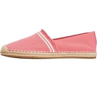 Tommy Hilfiger Donna Espadrillas Fringe Canvas Closed con Logo, Rosso (Washed Cherry), 37