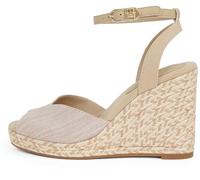 Tommy Hilfiger Donna Espadrillas Wedge Chambray High con Cinturino alla Caviglia, Beige (Horseradish), 39