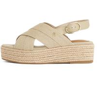 Tommy Hilfiger Donna Espadrillas Wedge Denim Platform Sandal con Plateau, Beige (Horseradish), 41