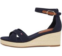 Tommy Hilfiger Donna Espadrillas Wedge Flag Criss-Cross Mid con Cinturino alla Caviglia, Blu (Space Blue), 40
