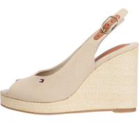 Tommy Hilfiger Donna Espadrillas Wedge Flag High Slingback con Cinturino alla Caviglia, Beige (Horseradish), 41