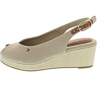 Tommy Hilfiger Donna Espadrillas Wedge Flag Mid Slingback Fibbia Regolabile, Beige (Horseradish), 36