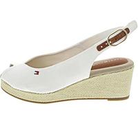 Tommy Hilfiger Donna Espadrillas Wedge Flag Mid Slingback Fibbia Regolabile, Bianco (Ecru), 36
