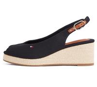 Tommy Hilfiger Donna Espadrillas Wedge Flag Mid Slingback Fibbia Regolabile, Nero (Black), 41