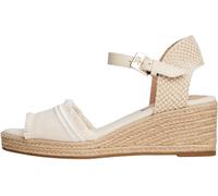Tommy Hilfiger Donna Espadrillas Wedge Fringe Canvas con Tacco a Zeppa, Avorio (Muslin), 42