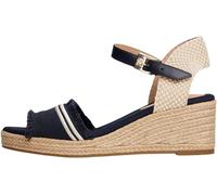 Tommy Hilfiger Donna Espadrillas Wedge Fringe Canvas con Tacco a Zeppa, Blu (Space Blue), 36