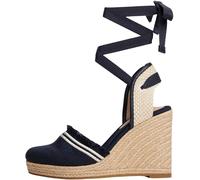 Tommy Hilfiger Donna Espadrillas Wedge Fringe Canvas con Tacco a Zeppa, Blu (Space Blue), 37